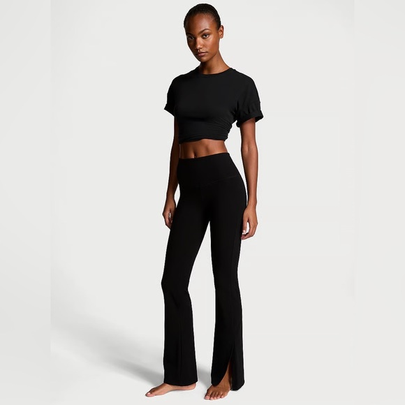 NWT Victoria’s Secret VSX Cotton Split Hem Flare Leggings - Picture 1 of 6